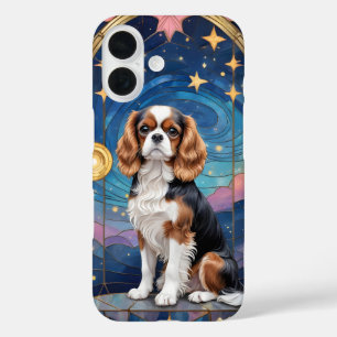 Cavalier King Charles Stains Glass Sky & Stars iPhone 16 Hülle