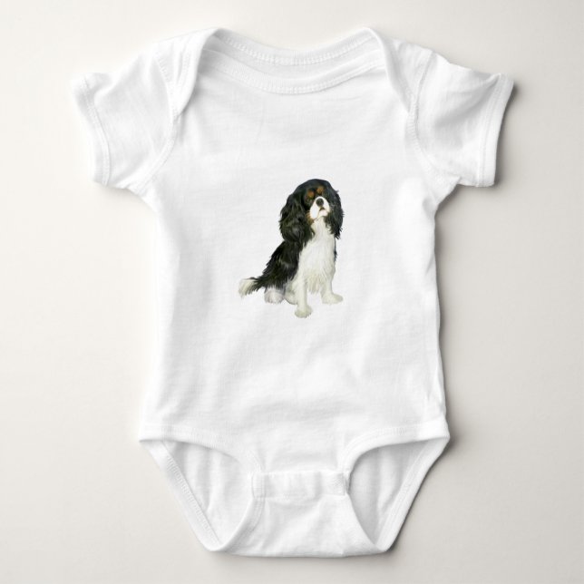 Cavalier King Charles - Tri Colored Baby Strampler (Vorderseite)