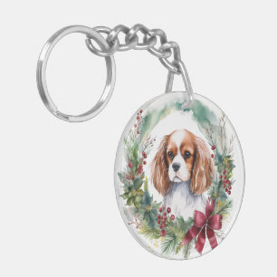 Cavalier King Christmas Wreath Festive Pup