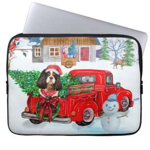 Cavalier King Dog in Christmas Delivery Truck Schn Laptopschutzhülle