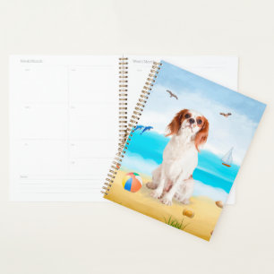 Cavalier King Dog on Beach Planer