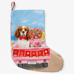 Cavalier King Dog Valentine's Day Lkw Herz Kleiner Weihnachtsstrumpf