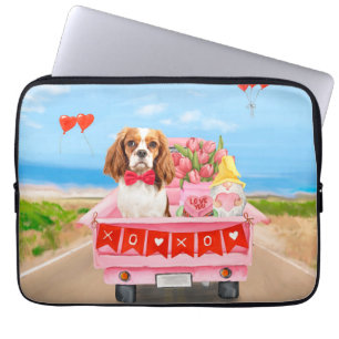 Cavalier King Dog Valentine's Day Lkw Herz Laptopschutzhülle