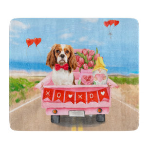 Cavalier King Dog Valentine's Day Lkw Herz Schneidebrett