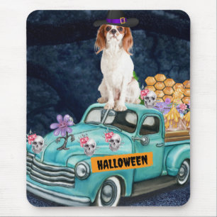 Cavalier King Hund Halloween LKW Gruselige Nacht Mousepad