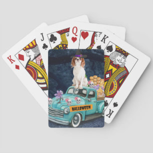 Cavalier King Hund Halloween LKW Gruselige Nacht Spielkarten