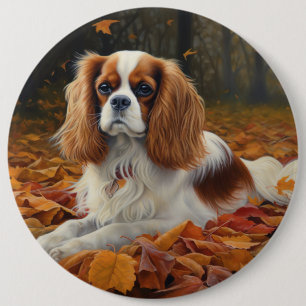 Cavalier King im Herbst Leaves Fall Inspiriert Button