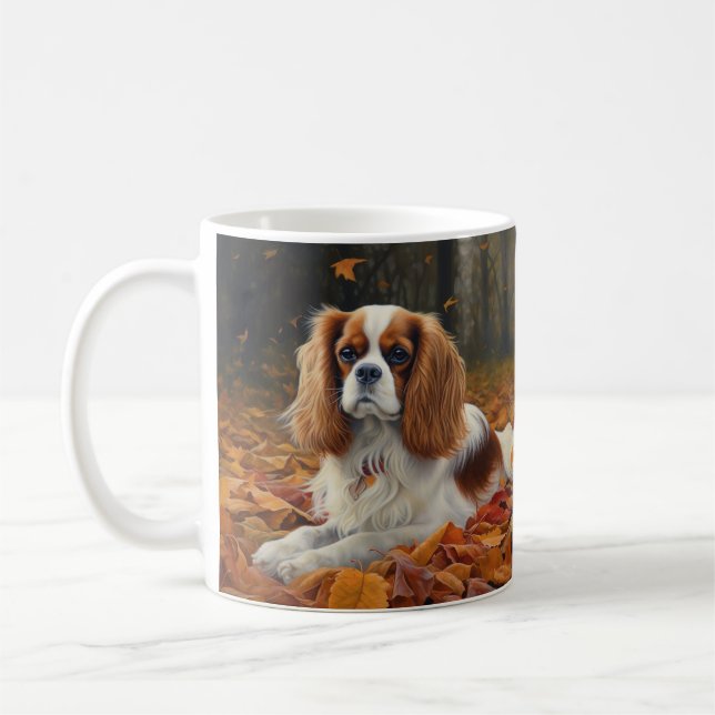 Cavalier King im Herbst Leaves Fall Inspiriert Kaffeetasse (Links)