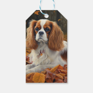 Cavalier King im Herbstlaubfall inspiriert Geschenkanhänger