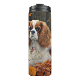 Cavalier King im Herbstlaubfall inspiriert Thermosbecher
