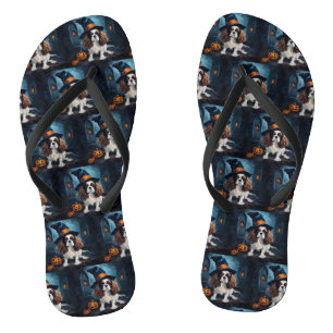 Cavalier King Kürbisse Halloween Gruselig Flip Flops