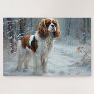 Cavalier King Lass es schneien Weihnachten Gebürst