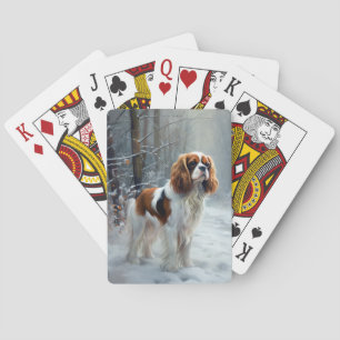 Cavalier King Lass es schneien Weihnachten Gebürst Spielkarten