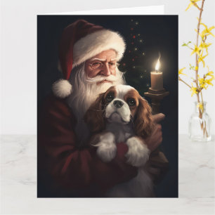 Cavalier King mit Weihnachtsfeiertag Karte