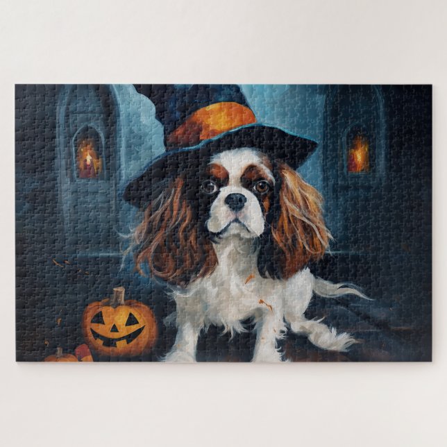 Cavalier King Pumpkins Halloween Beängstigend (Horizontal)