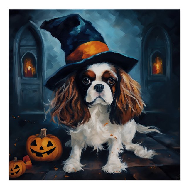 Cavalier King Pumpkins Halloween Beängstigend Poster (Vorderseite)