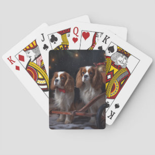 Cavalier King Schnee-Schlitten-Weihnachtsdekoratio Spielkarten