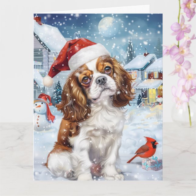 Cavalier King Winter Wonderland Christmas Joy Karte (Orchidee)