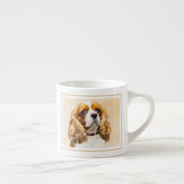 Cavalier König Charles Spaniel Original Malerei Espressotasse (Rechts)