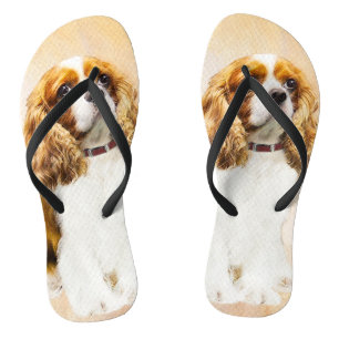 Cavalier König Charles Spaniel Original Malerei Flip Flops
