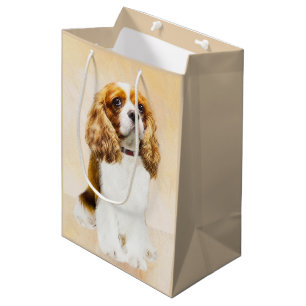Cavalier König Charles Spaniel Original Malerei Mittlere Geschenktüte
