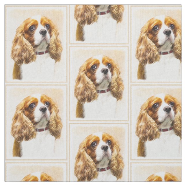Cavalier König Charles Spaniel Original Malerei Stoff (Muster)