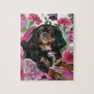 cavalier König Charles spaniel PUZZLE Schwarz un