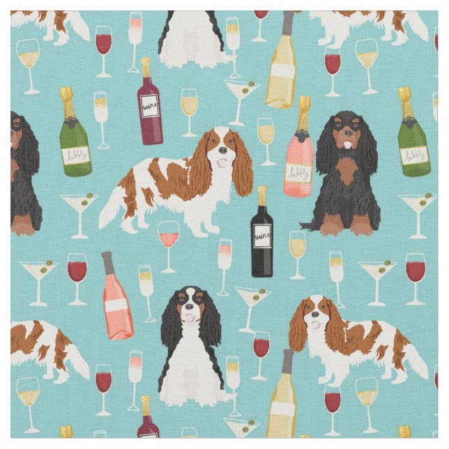 Cavalier König Charles Spanier Wein Stoff (Nahaufnahme)