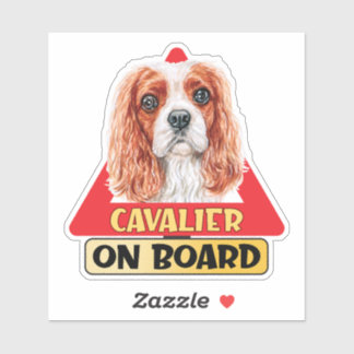 Cavalier On Board Spaniel Hund Rot Verkehrszeichen Aufkleber