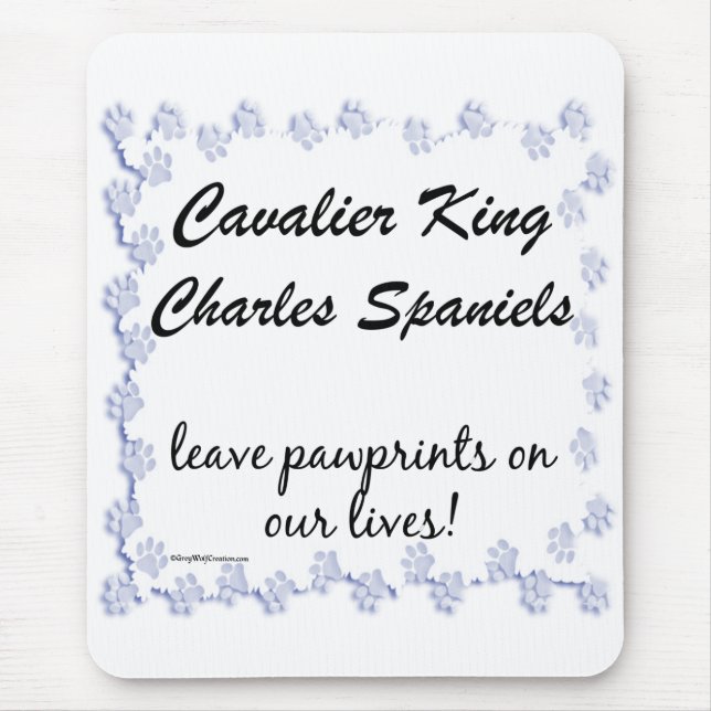 Cavalier Pawprints Mousepad (Vorne)