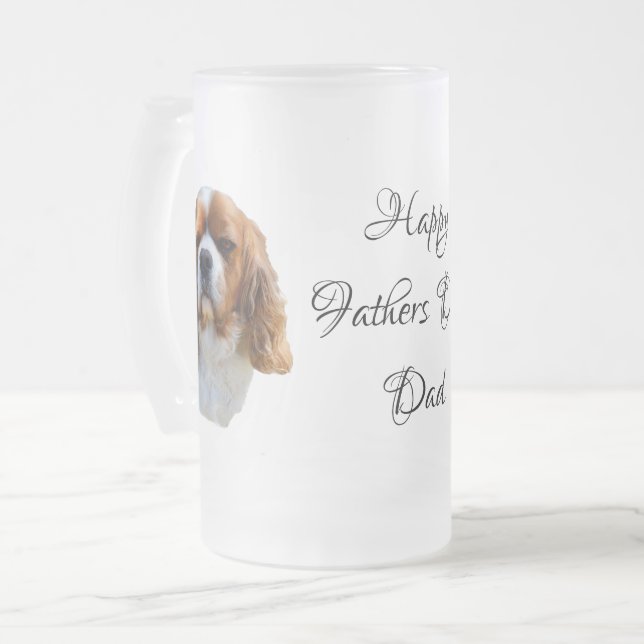Cavalier Spaniel Fathers Day Mattglas Bierglas (Vorderseite Links)