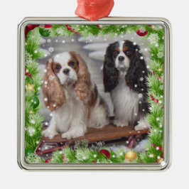Cavalier Spaniel Holiday Premium Ornament Aus Metall