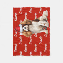 Cavalier Spaniel Hund mit dem Namen Gemustert Weih Fleecedecke