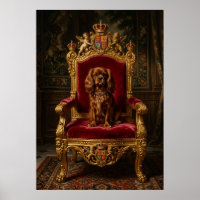 Cavalier Spaniel Königlicher Thron Krone