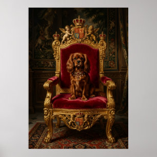 Cavalier Spaniel Königlicher Thron Krone Poster