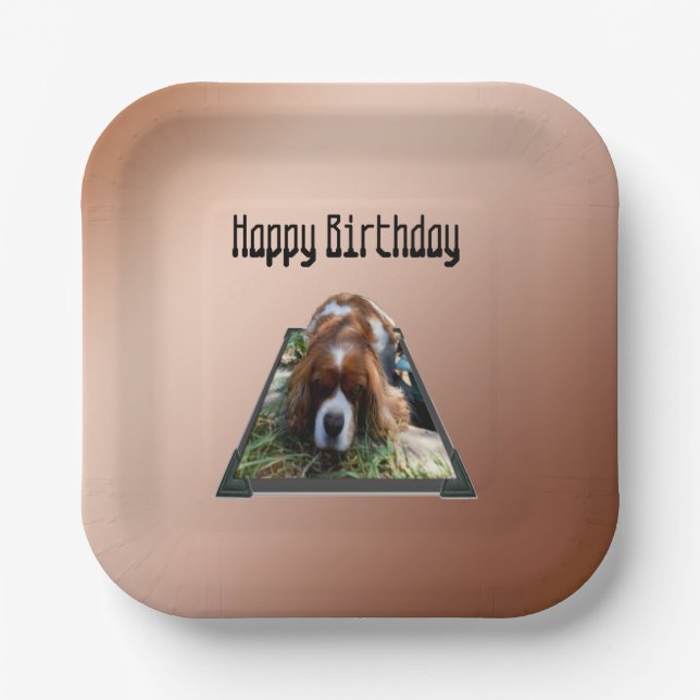 Cavalier Spaniel Popout Art,  Pappteller (Vorderseite)