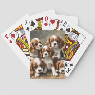 Cavalier Spaniel Welpen sind einfach zu schätzen, Spielkarten