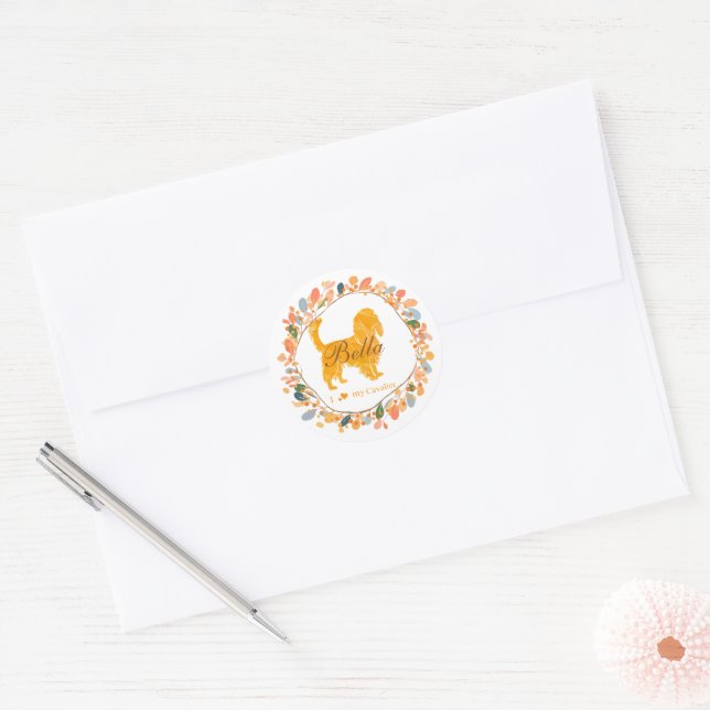 Cavalier Sticker - Personalisiertes Pastell-Orange (Umschlag)