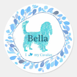 Cavalier Sticker – Personalized Pastel Blue Gift