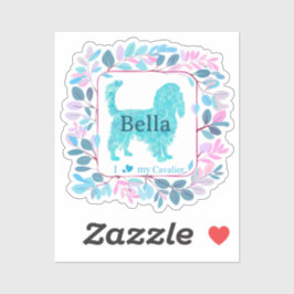Cavalier Sticker – Personalized Pastel Blue Gift