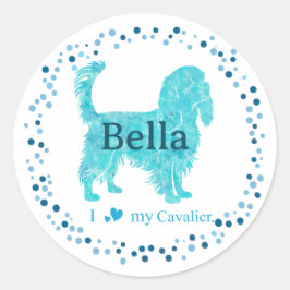 Cavalier Sticker – Personalized Pastel Blue Gift