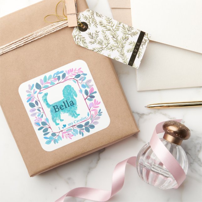 Cavalier Sticker – Personalized Pastel Blue Gift (Schenken)