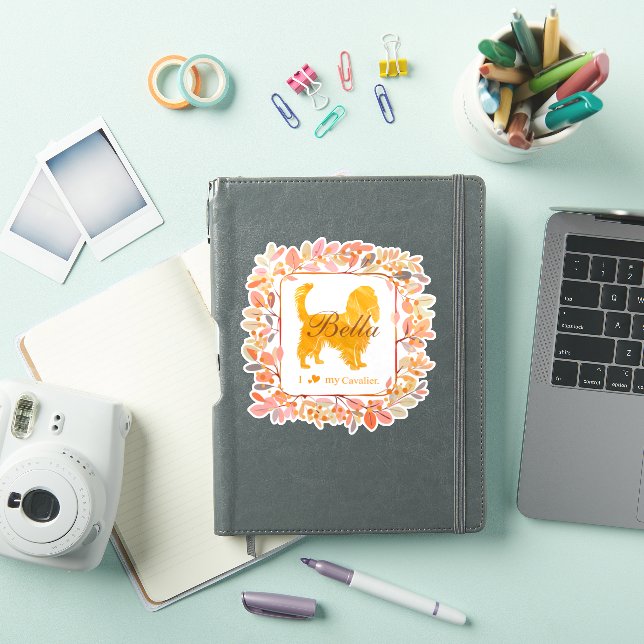 Cavalier Sticker - Personalized Pastel Orange Gift (iPad Hülle)