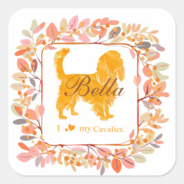 Cavalier Sticker - Personalized Pastel Orange Gift
