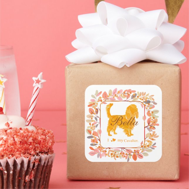 Cavalier Sticker - Personalized Pastel Orange Gift (Fête)