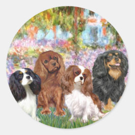 Cavaliers (4) - im Monet-Garten Runder Aufkleber