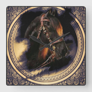 Cavalo Lusitano Quadratische Wanduhr