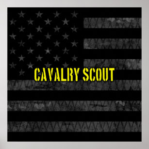 Cavalry Scout gedämpfte amerikanische Flagge Poster