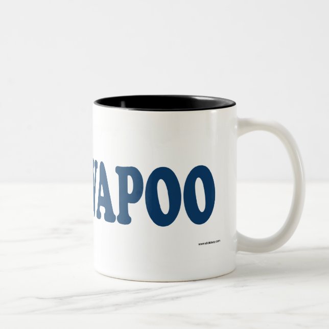 Cavapoo Blau Zweifarbige Tasse (Rechts)