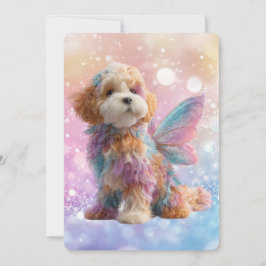 Cavapoo Cavoodle Angel Fairy Birthday Einladung